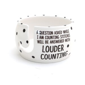 Funny Ceramic Yarn Bowl: Loud Counting, Knitting Gift bild 2