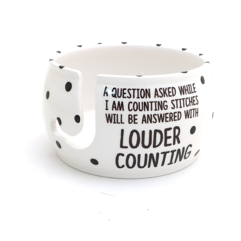 Funny Ceramic Yarn Bowl: Loud Counting, Knitting Gift bild 2