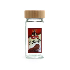 Spice jar, melange spice, glass spice jar, gifts under 15, Free shipping