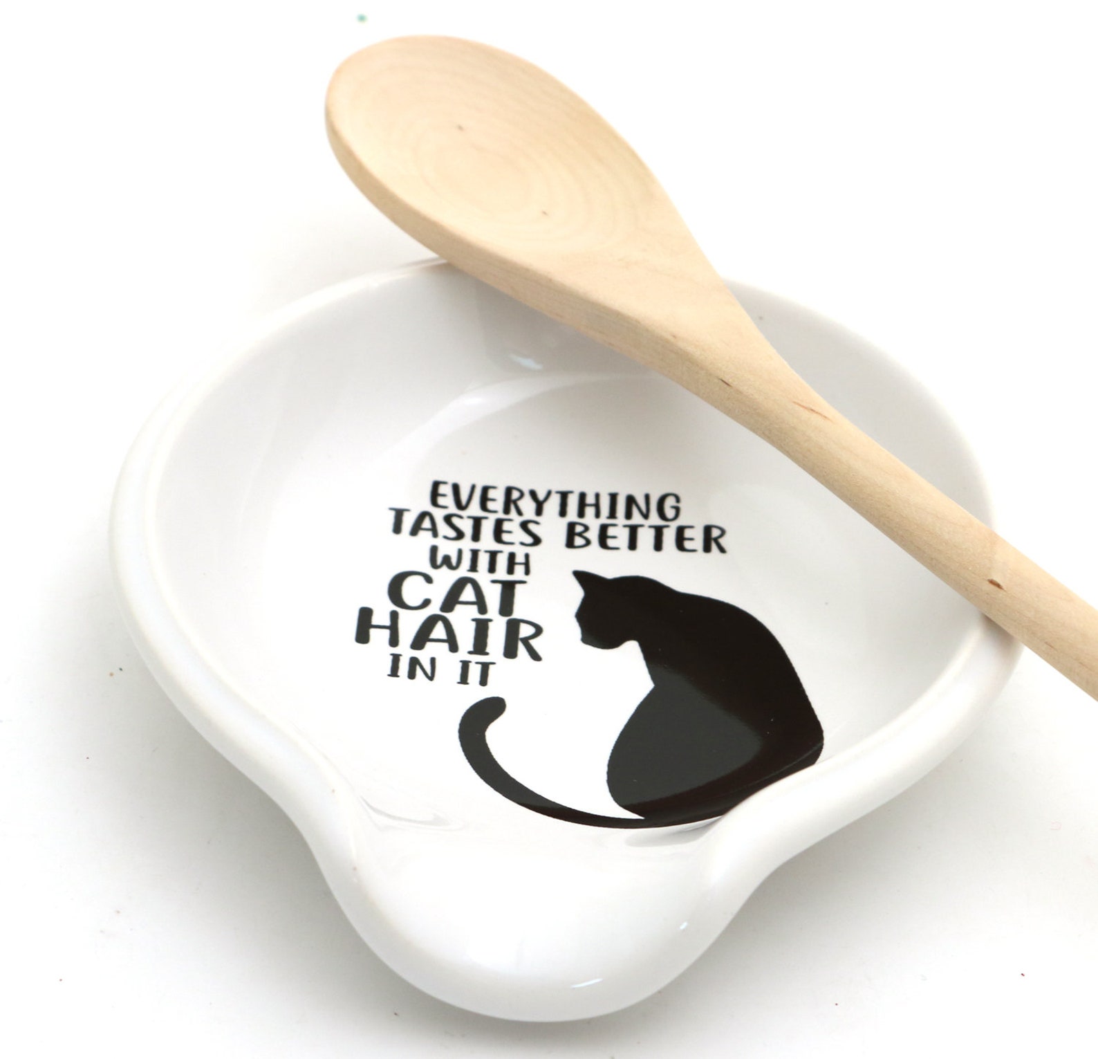 Cat Spoon Rest Everything Tastes Better With Cat Hair Funny Etsy