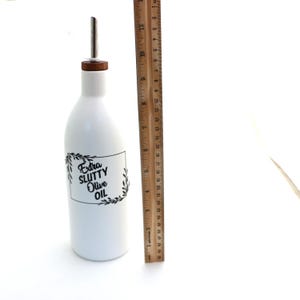 Extra Slutty Olive Oil dispenser, bottle cruet, ceramic image 2