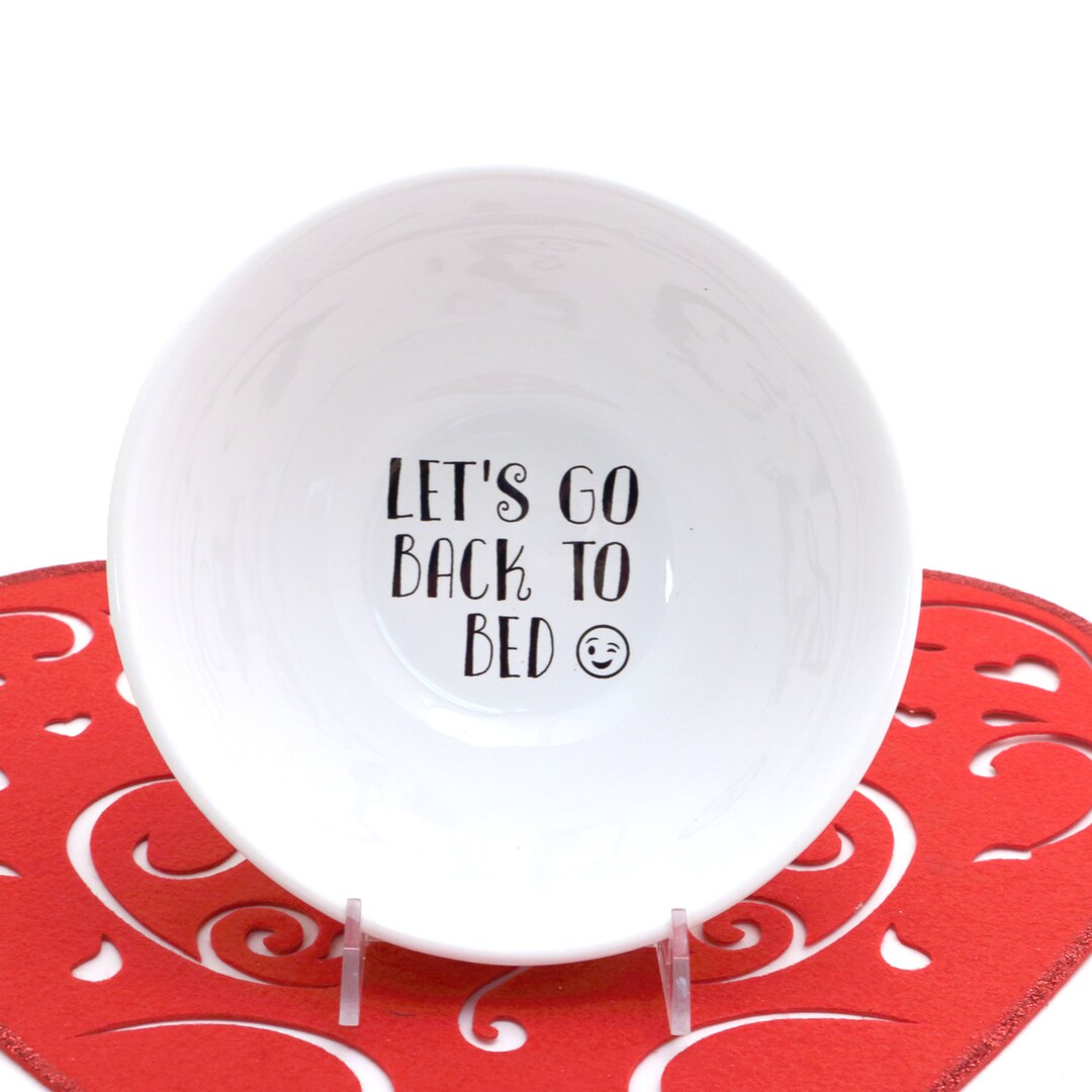 Funny Cereal Bowl, Back to Bed, Gift for Him, Valentines Day