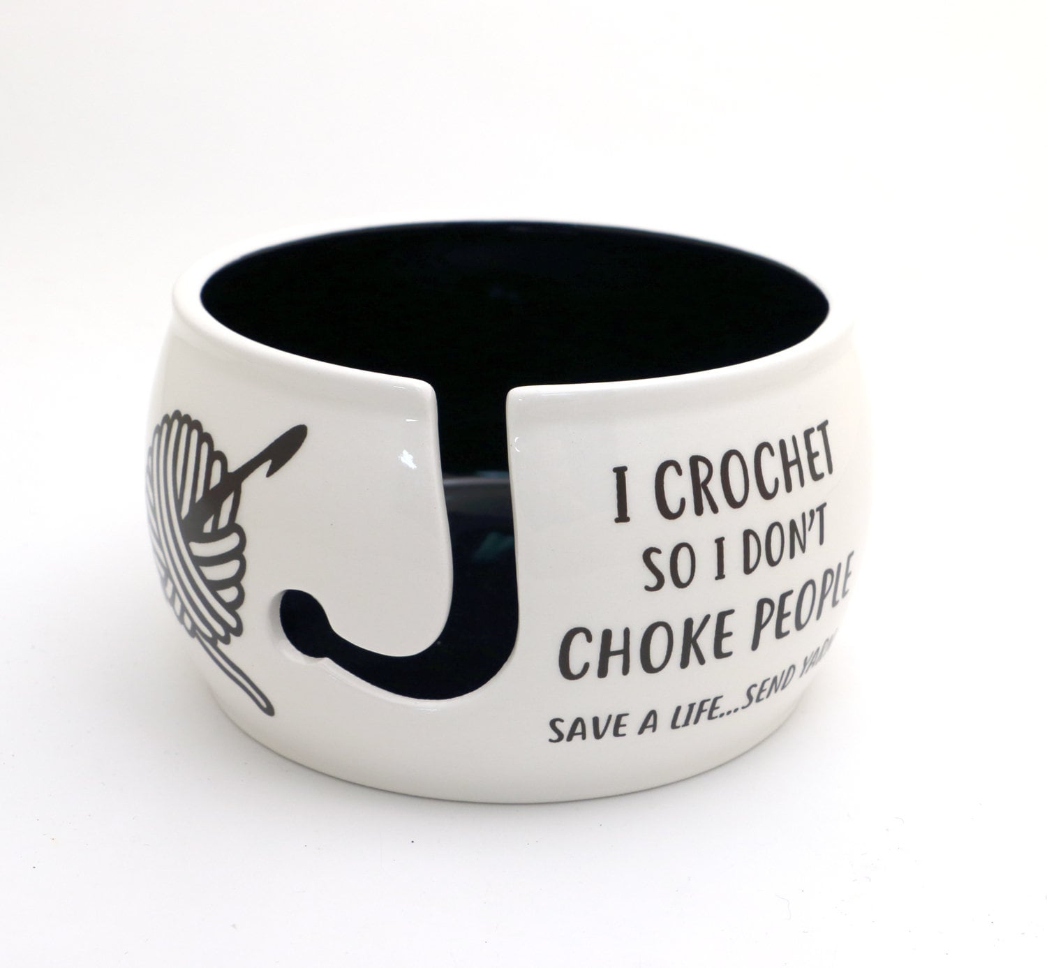 Yarn Bowl, I Crochet so I Don't Choke People, Crochet Bowl, Funny