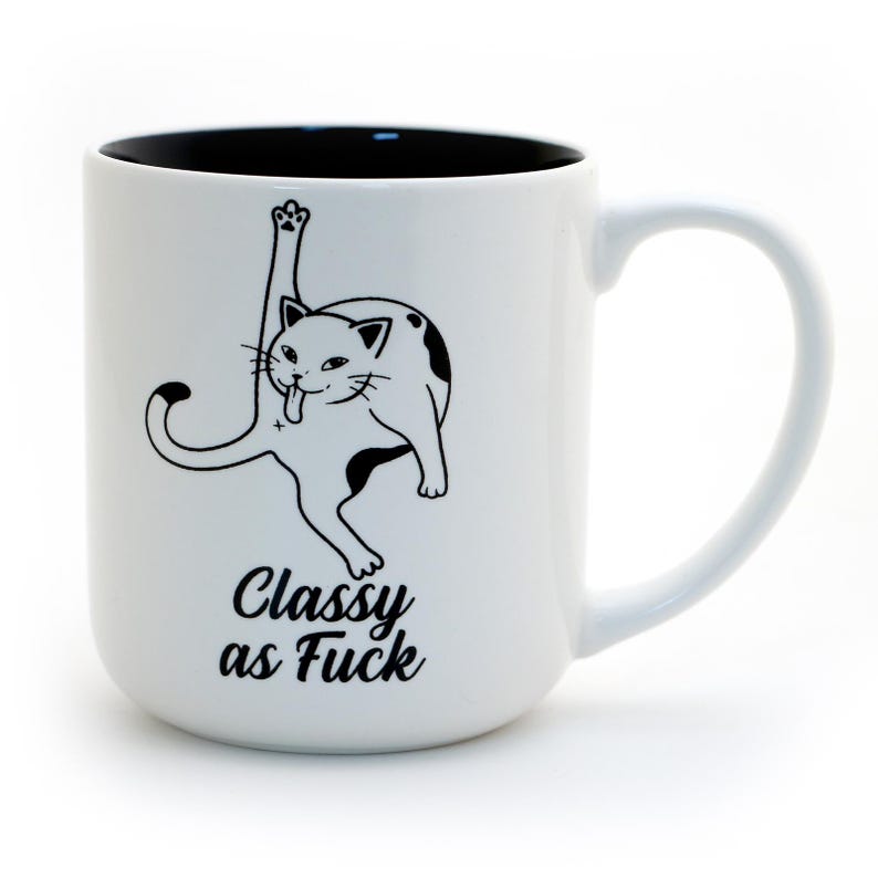 Mug chat drôle : AF chic, humour adulte, amoureux des chats image 4