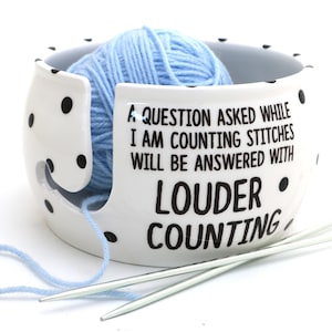 Funny Ceramic Yarn Bowl: Loud Counting, Knitting Gift bild 4