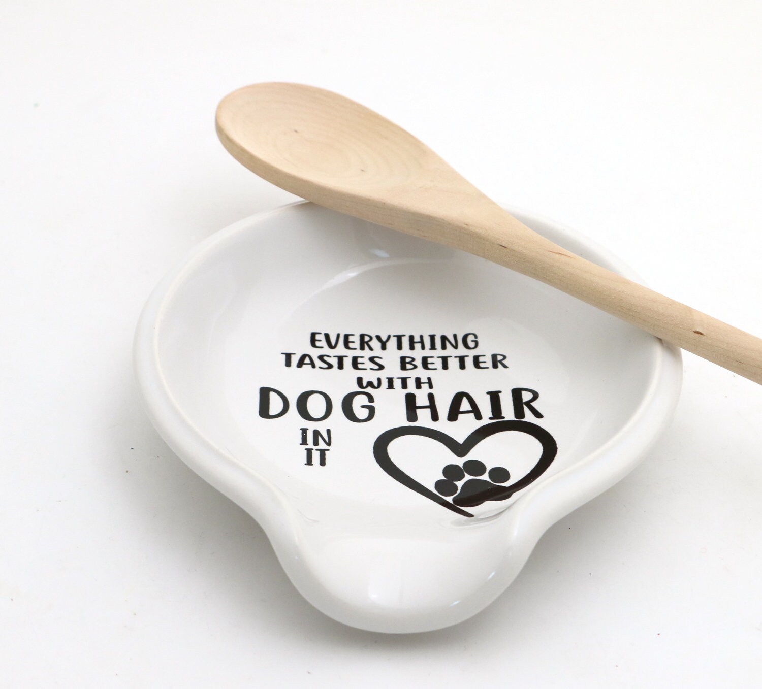 Naughty Dog Spoon Rest, Ceramic Dish, Cute Novelty Gift for Dog Lovers