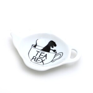 Tea Rex Teabag Holder: Handmade Porcelain Dinosaur Lover bild 3