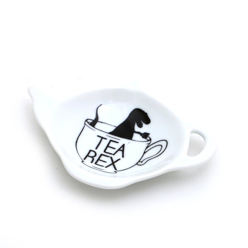 Tea Rex Teabag Holder: Handmade Porcelain Dinosaur Lover bild 3