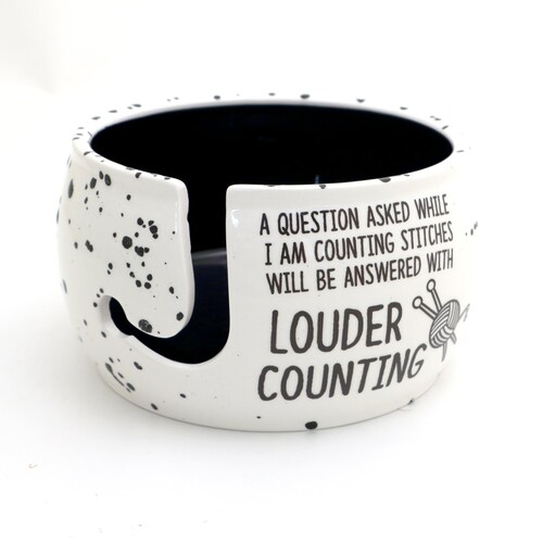 Ceramic Yarn Bowl Counting Stitches Funny Yarn Bowl Etsy