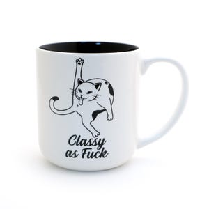 Mug chat drôle : AF chic, humour adulte, amoureux des chats image 1