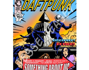 daft punk homework cassette Daft Punk, Fake Comic Book, print from original artwork, parody