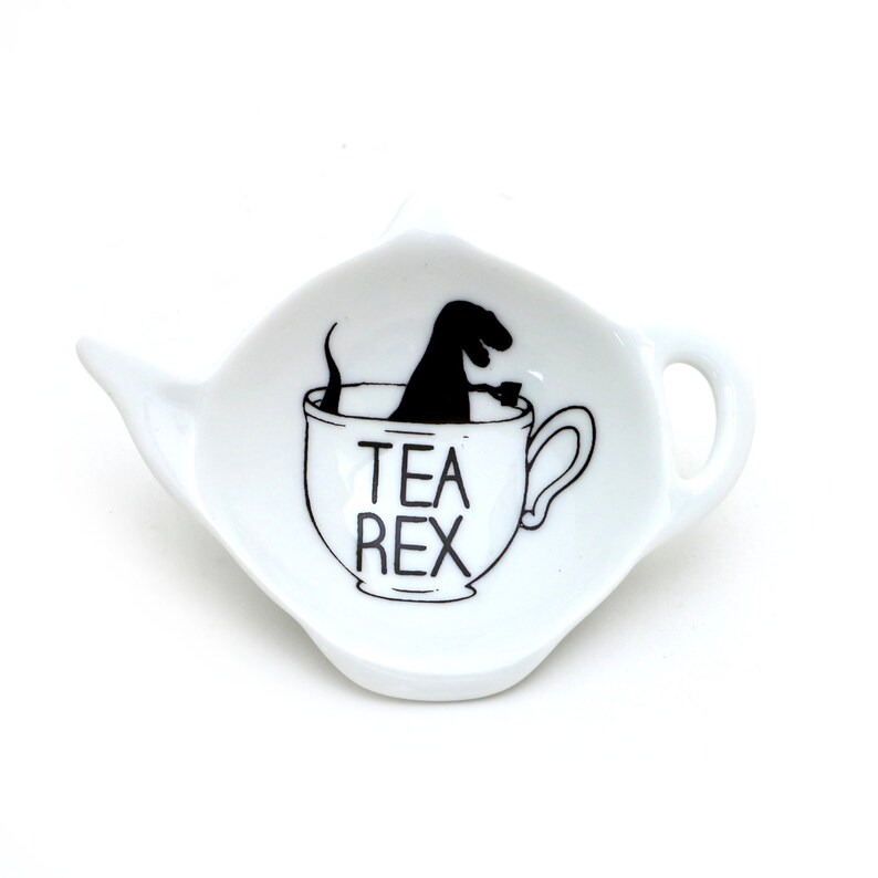 Tea Rex Teabag Holder: Handmade Porcelain Dinosaur Lover bild 4