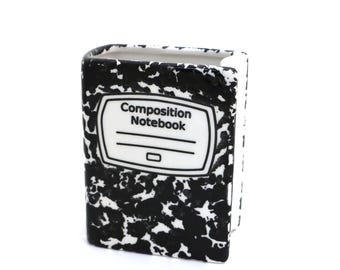 Composition notebook book vase, pencil holder, teacher student writer gift