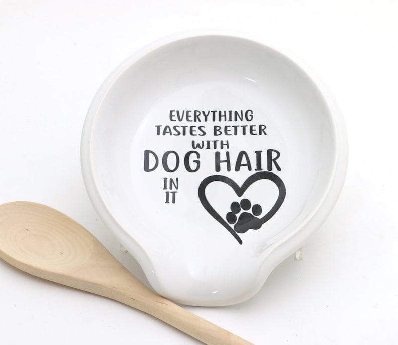 Funny Dog Spoon Rest: Handmade Ceramic large for dog lover