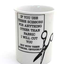 Funny Ceramic Scissor Holder: Sewing Station Quilting