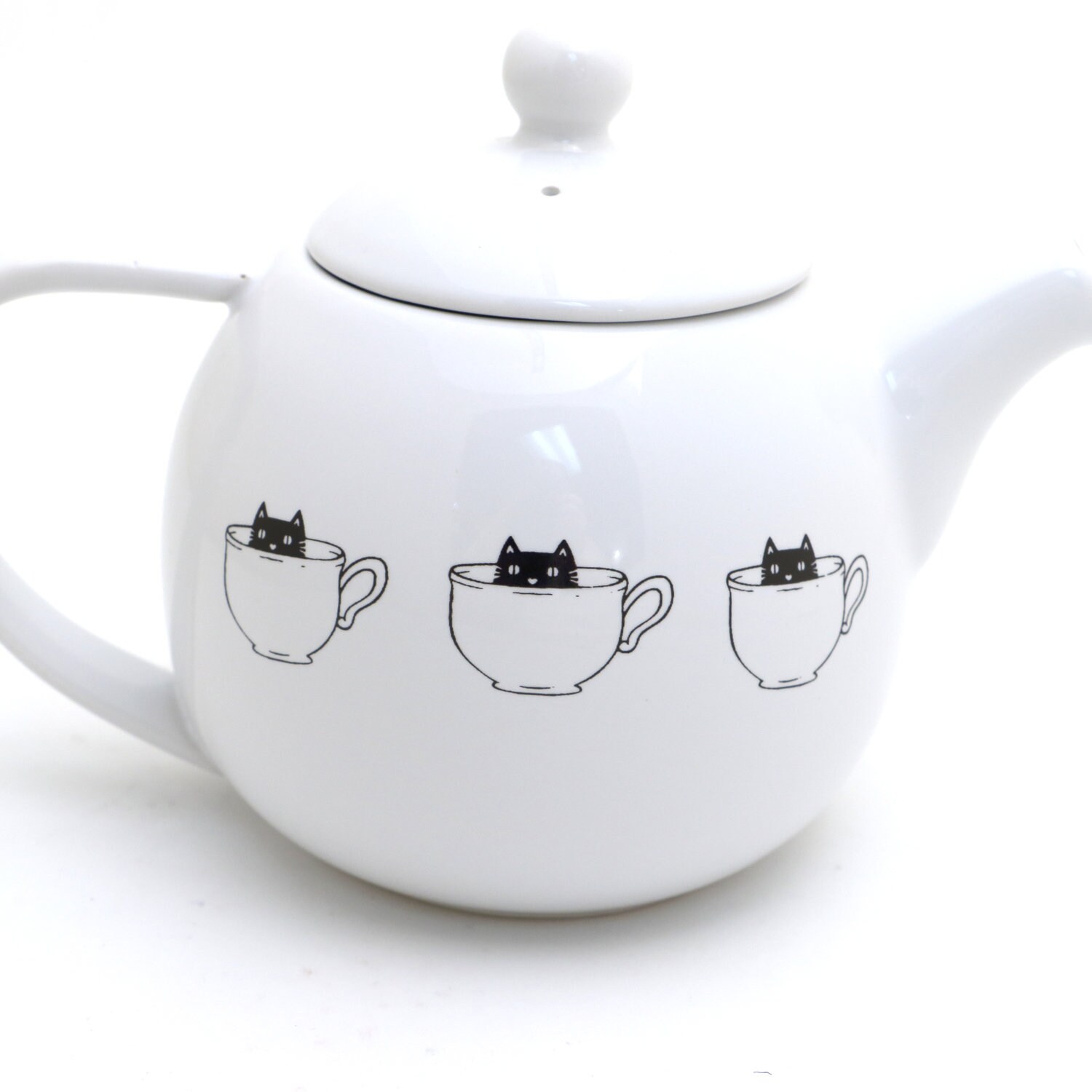 Cat Teapot, Kit-tea-cat Design, Stoneware Tea Drinker Gift - Etsy
