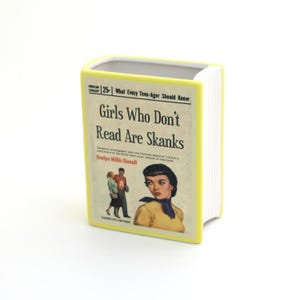 Ceramic Book Vase, Handmade Pencil Holder,  For Reader