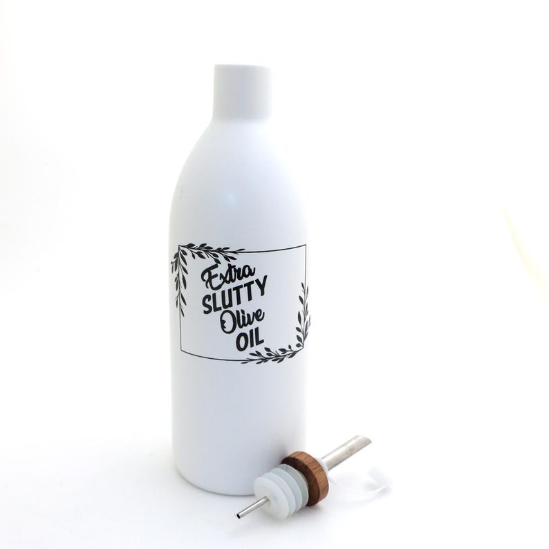 Extra Slutty Olive Oil dispenser, bottle cruet, ceramic image 4