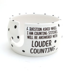 Funny Ceramic Yarn Bowl: Loud Counting, Knitting Gift bild 5