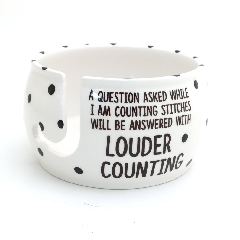 Funny Ceramic Yarn Bowl: Loud Counting, Knitting Gift bild 5