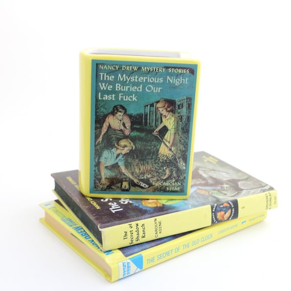 Nancy Drew Parody Book Vase: Handmade Ceramic Planter