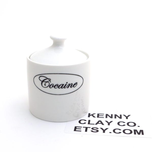 Vintage Bone China Cocaine Sugar Bowl, Funny Parody Gift