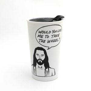 Jesus Take the Wheel travel mug, inspirational gift, encouragement and humor