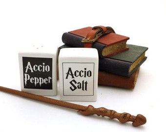 Magical salt and pepper shakers, gift for librarian, reader, book lover