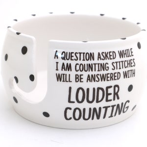 Funny Ceramic Yarn Bowl: Loud Counting, Knitting Gift bild 3