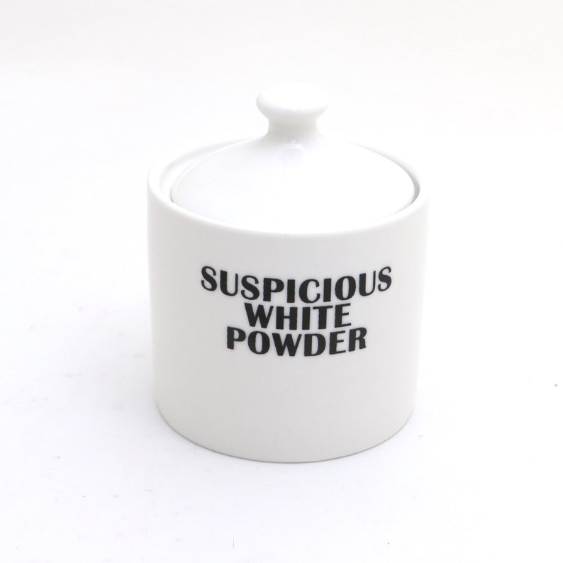 Suspicious White Powder sugar bowl, funny novelty gift image 1