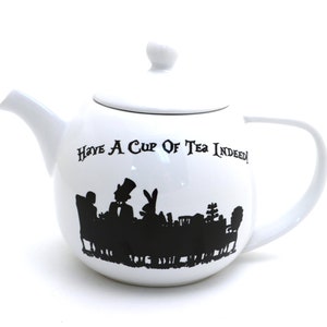Alice in Wonderland teapot, Have a Cup of Tea Indeed, small round teapot