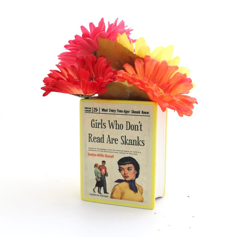 Ceramic Book Vase, Handmade Pencil Holder, For Reader image 8