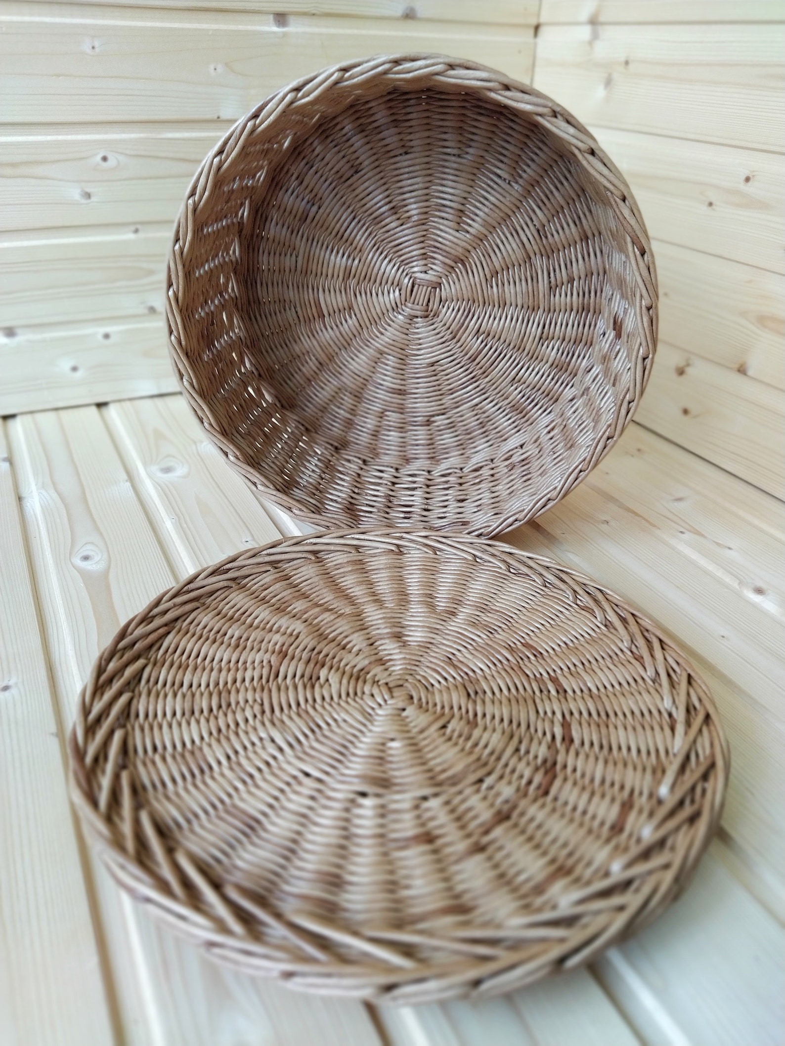 Wicker basket with lid Round storage basket Jewelry storage Etsy