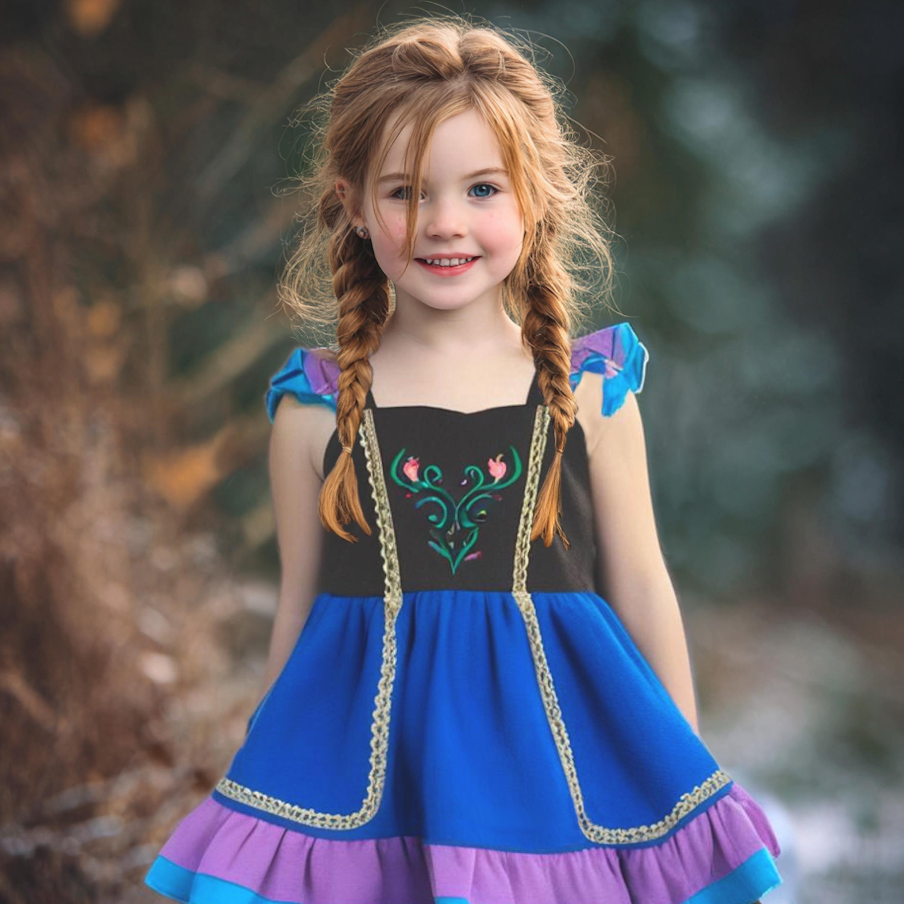Anna Dress Baju Princess Anna Frozen Frozen Anna Princess Dress Anna  Princess Embroidered Dress