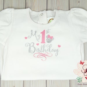 My 1st Birthday Shirt Personalized Vinyl Print Custom puff sleeve first