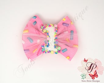 Sweet One Personalized Birtday Bow - Birthday Number Bow for girls, toddlers, and babies - 4 Inch bows - Special Occasion - Accessory