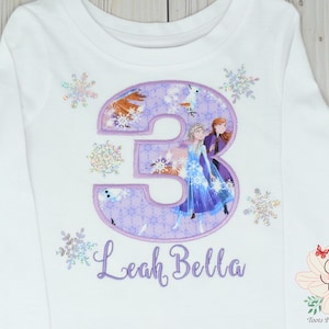 Embroidered Birthday Princess Shirt Personalized Custom long sleeve and short puff sleeve