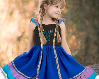 anna frozen birthday dress Jurebecia Anna Princess Dress Birthday Party Dresses up Clothes for Little Girls with Accessories Green 9-10 Years, Girl's, Size: 10(9-10Years)