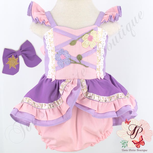 Rapunzel Birthday Skirted Romper