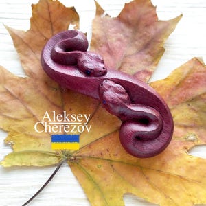 Python, Holzspange Schlange, Holz geschnitzte Haarspange, Haarklemme, Haarschmuck, Tier Haarschmuck für langes Haar. Sternzeichen Schlange Jahr