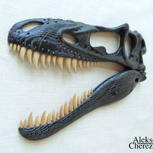 Wooden dinosaurus skull, Alioramus, loft, a gift for a boy, paleoart, paleontology.