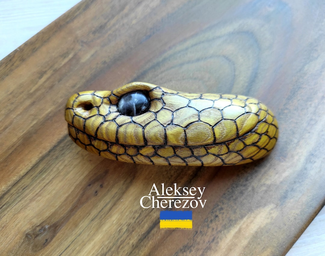 Wooden Barrette Snake Head, Wood Carved Hair Clips, Hairgrips