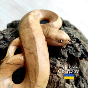 Python, Wooden Barrette Snake, Wood Carved Hair Clips, Hairgrips, Hair ...