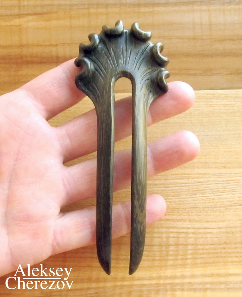 Carved Wooden Hair Fork Hair Accessoriesdelicate Wooden Etsy
