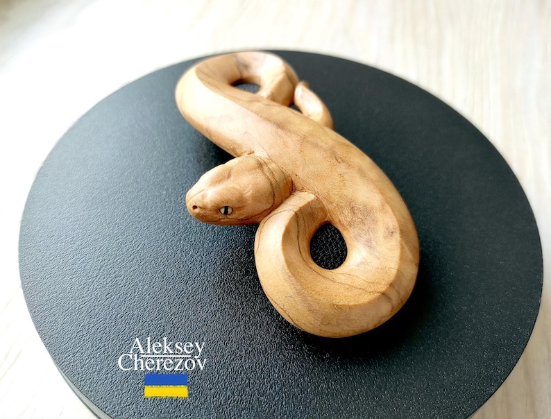 Python, Wooden Barrette Snake, Wood Carved Hair Clips, Hairgrips, Hair ...