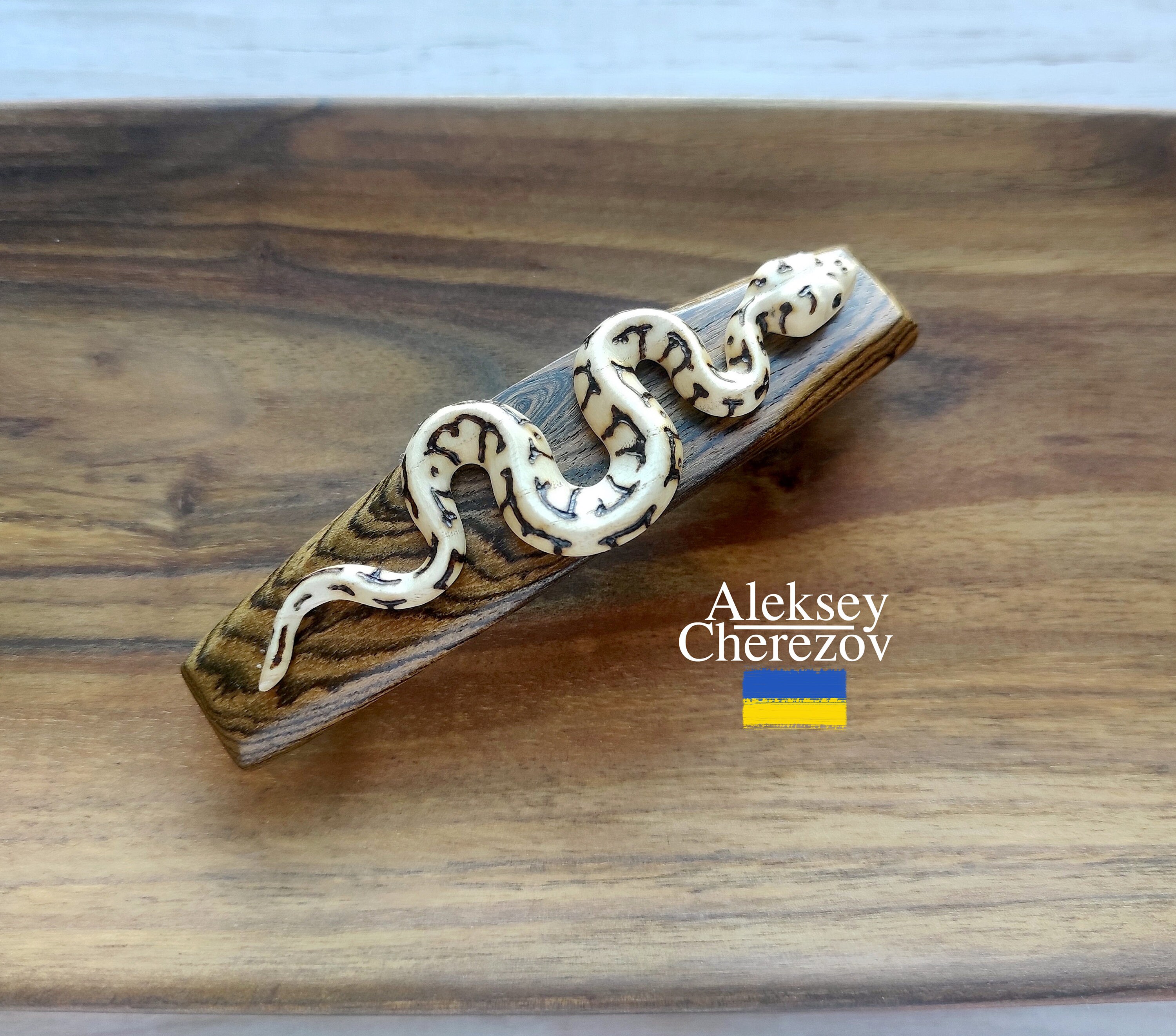 Snake, Wooden Barrette, Wood Carved Hair Clips, Hairgrips, Hair Jewelry ...