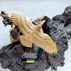 Wooden barrettes white raven, Carved wooden barrette, Hairgrips crow, Gothic hair pin,Hair jewelry,Wood Hair Comb,hair clips Crow.Black bird