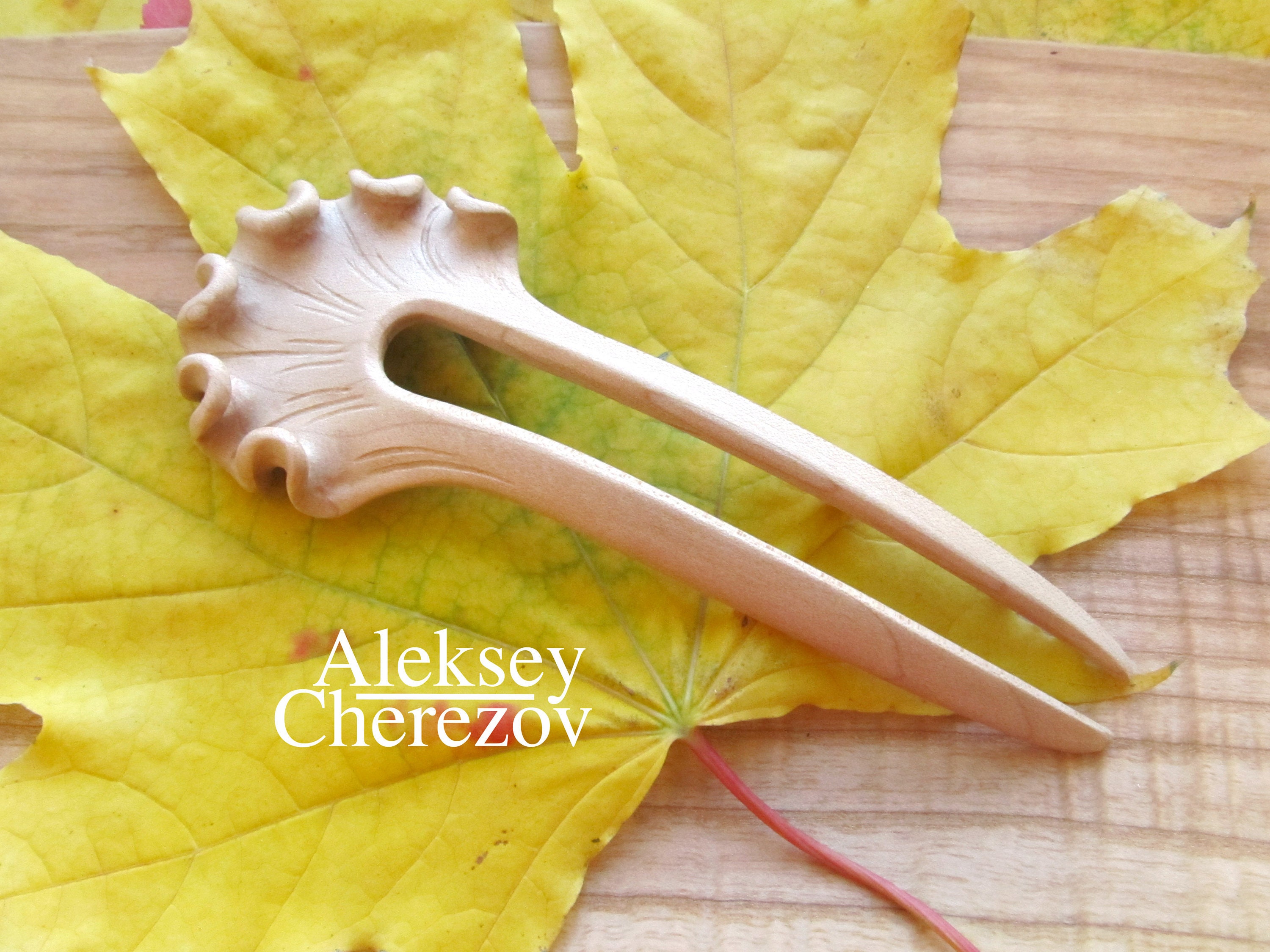 Carved wooden hair fork Hair AccessoriesDelicate wooden Etsy