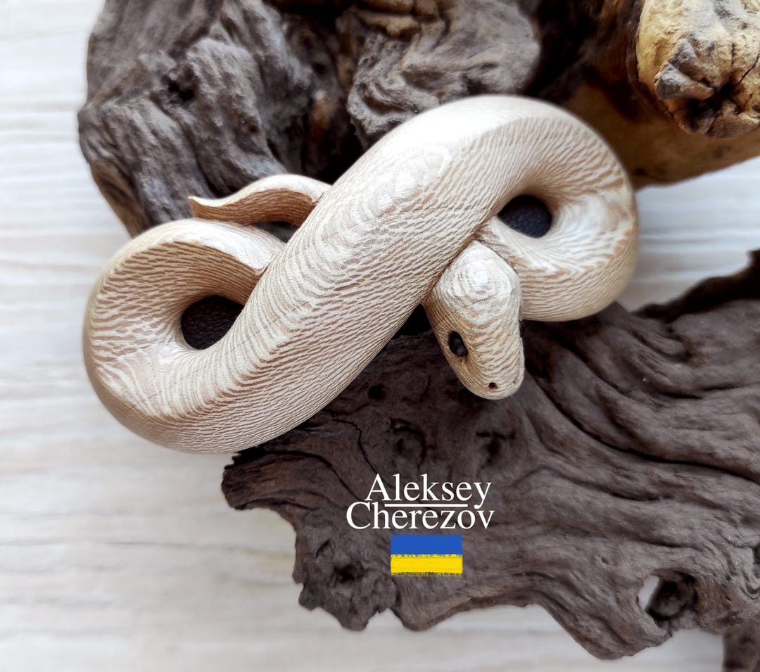 Python, Wooden Barrette Snake, Wood Carved Hair Clips, Hairgrips, Hair ...