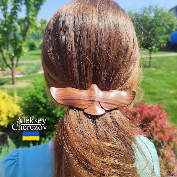 Pinces à cheveux en bois oiseau, barrette en bois sculpté, pinces à cheveux, bijoux pour cheveux, accessoires en poils d'animaux pour cheveux longs, peigne à cheveux en bois, oiseau.